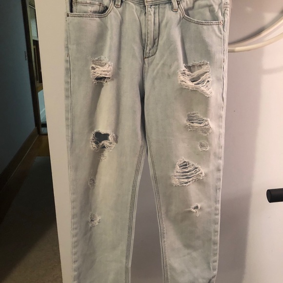 Armani Exchange Denim - Armani Exchange A/E Women's 25 Boyfriend Distressed Denim Jeans